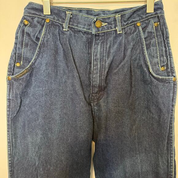 Vtg Gitano High Waist Tapered Jeans 11/12 Mom Fit Dark Wash Made in Hong Kong - Picture 3 of 6